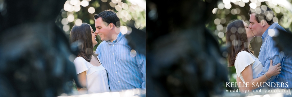 Grosse Pointe War Memorial Engagement Photos, Shooting through fountain